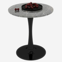 COUCHTISCH in Schwarz und Grau Wohnzimmertisch mit einer runden Marmor-Tischplatte für Wohnzimmer, B70/T70/H72 cm - Goldfarben/Schwarz, Stein/Metall (70/70/72cm) - STILVORA