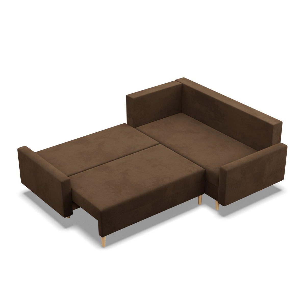 ECKSOFA RECHTS MIT SCHLAFFUNKTION BLANK, Bonell Braun - Braun, Textil (223/175cm) - Mebligo