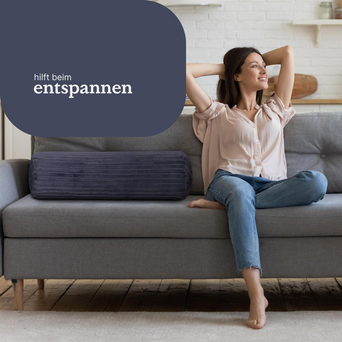 DEKOKISSEN Cord 20x70 cm Mitternachtsblau - Blau, Textil (20/70cm) - Bestlivings