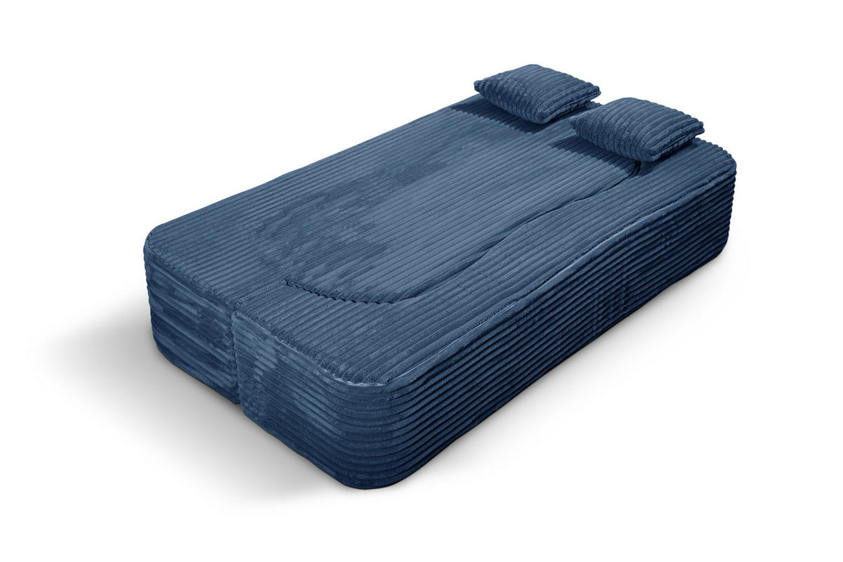 SCHLAFSOFA MYFOAM, Sofa mit Schlaffunktion, Farbe: Blau, Cordstoff - Blau, Textil (200/80/72cm) - Storez24