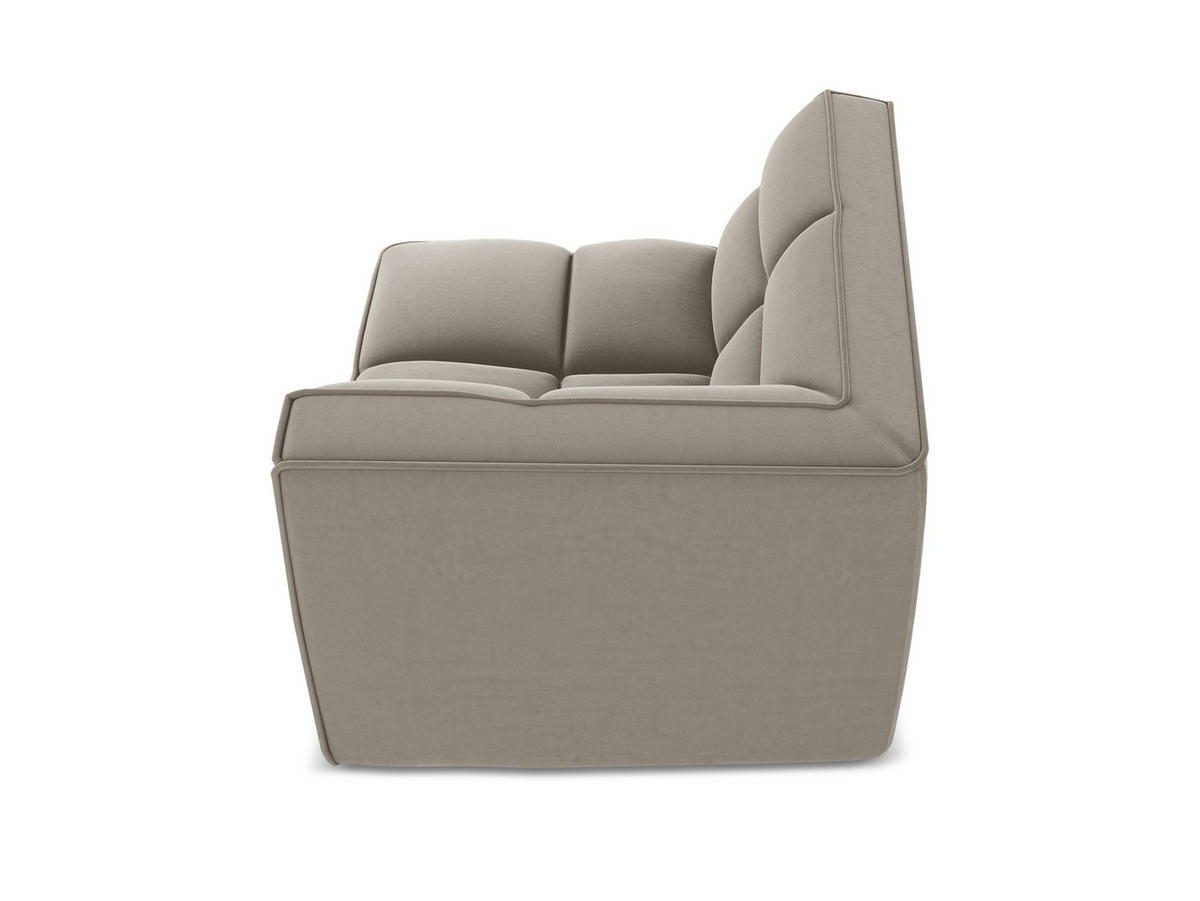 SOFAELEMENT Samt Stoff Grau - Taupe/Schwarz, Kunststoff/Textil (98/75/98cm) - Makamii