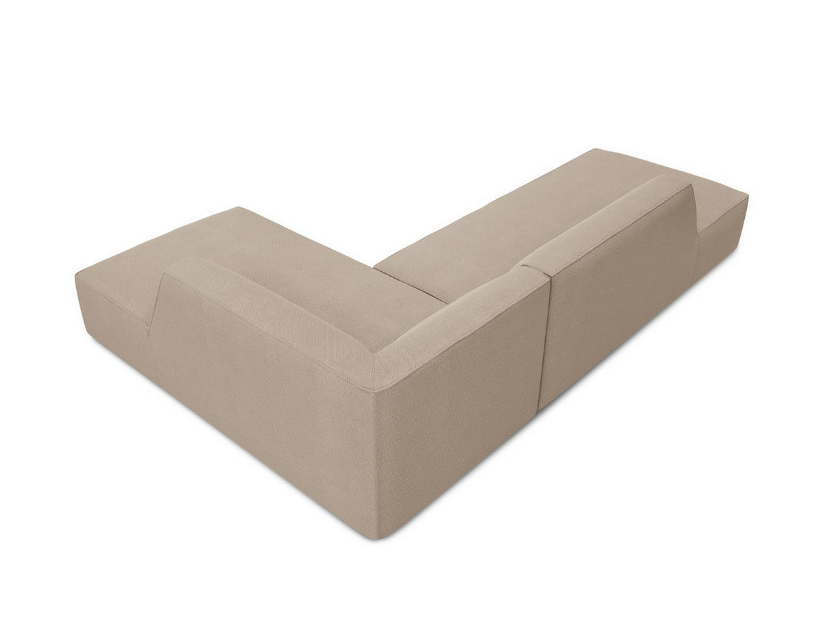 ECKSOFA rechts Ruby aus strukturiertem Stoff dunkelbeige 4 Sitzplätze - Taupe, Textil (180/273cm) - Micadoni