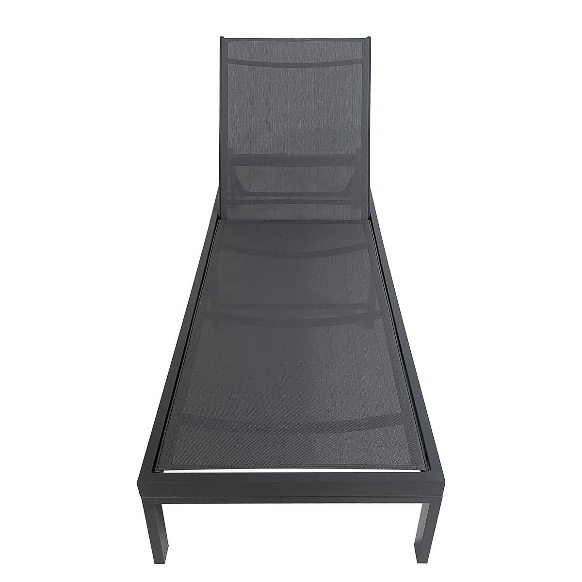 GARTENLIEGE - Aluminium / Textilene - Verstellbar - Anthrazit, Textil/Metall (65/30/195cm) - home24