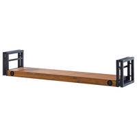 WANDBOARD mit Seitenleisten - Akazie massiv / Metall - Akaziefarben, Holz (110/19/20cm) - home24