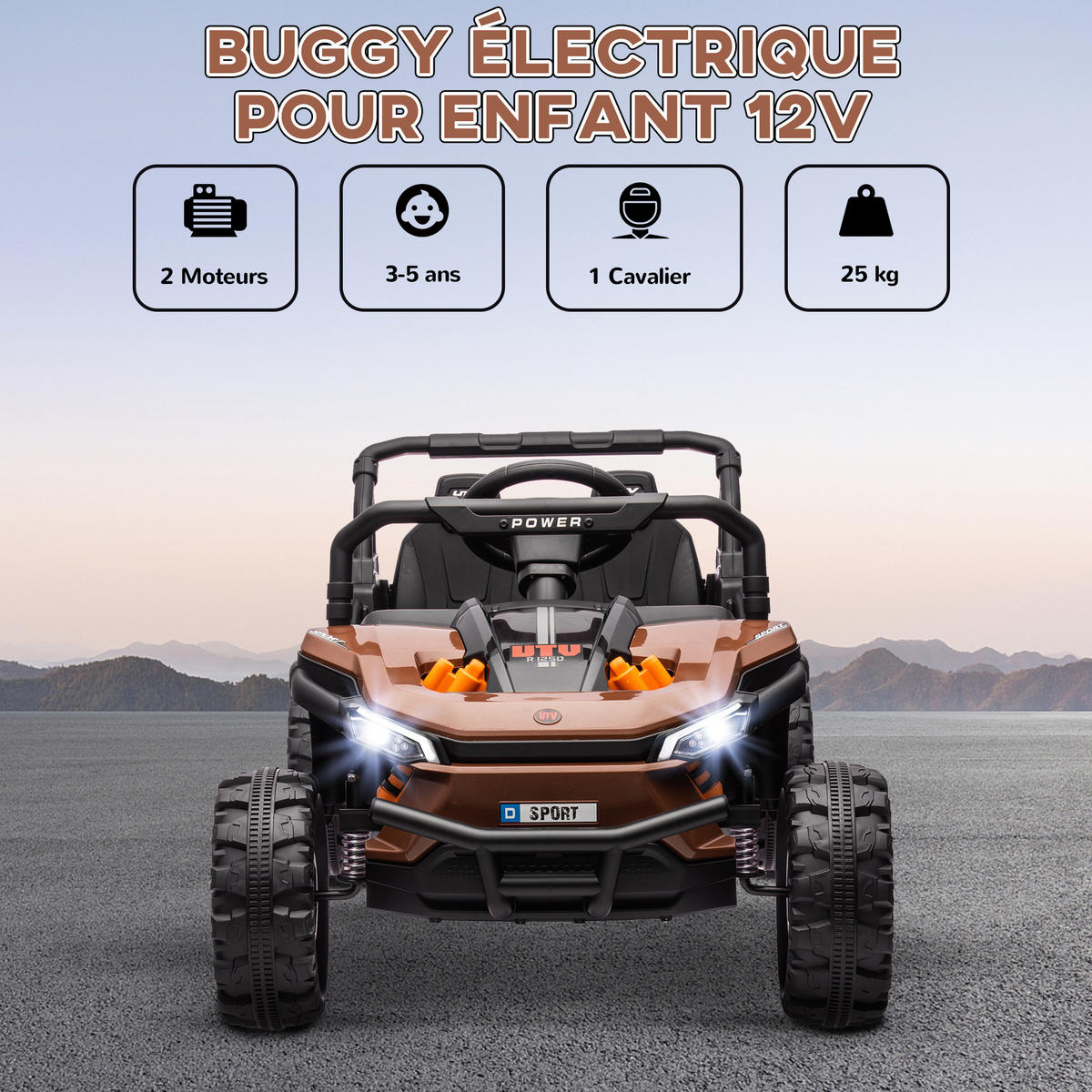 ELEKTRO-KINDERAUTO DE-13045 2,4G Fernbedienung Braun - Braun, Kunststoff (103/69/59cm) - ComfortXL