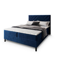 BOXBETT ROKIS 160x200 cm mit Matratze und Topper - Blau - Blau, Holz (160/200cm) - MASSENO