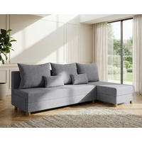 ECKSOFA Lellice L-Form- links oder rechts montierbar, grau - Grau, Holz (214/122cm) - Homesy