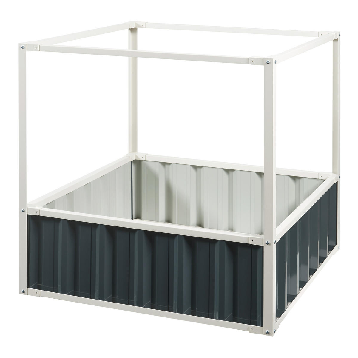 HOCHBEET Alblasserdam mit Netz - Anthrazit, Metall (90/88/90cm) - [en.casa]