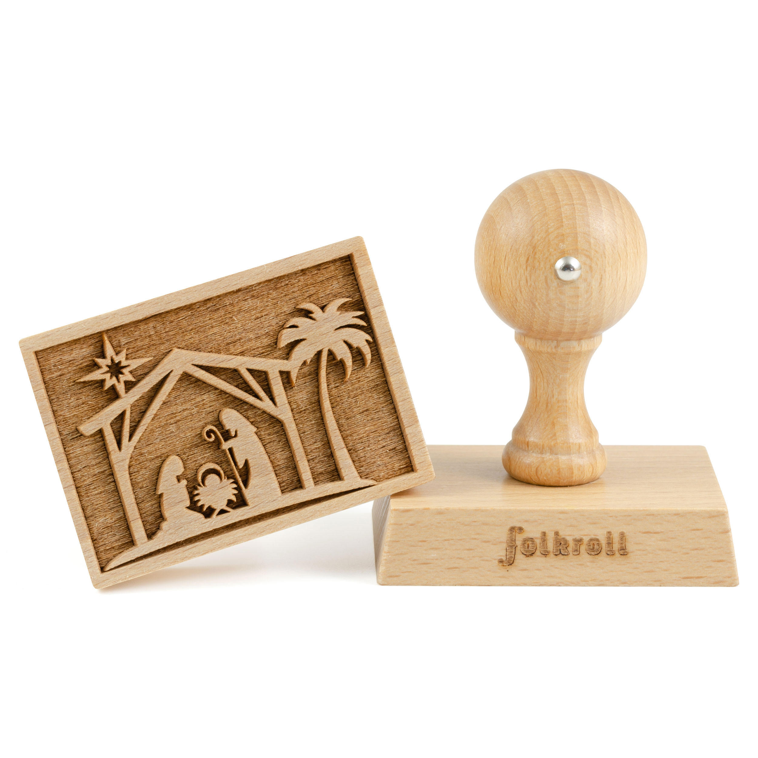 KEKSSTEMPEL Weihnachtskrippe, 70x50 mm, Buchenholz - Braun, Holz (7/7/5cm) - Folkroll