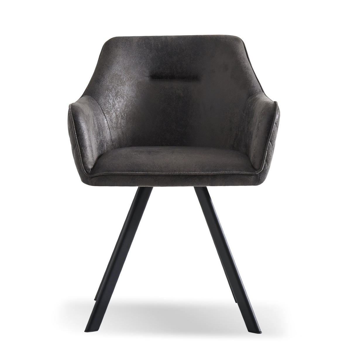 ARMLEHNSTUHL CYRUS Anthrazit 2 Stück - Anthrazit, Textil/Metall (58/79/60cm) - B&D Home