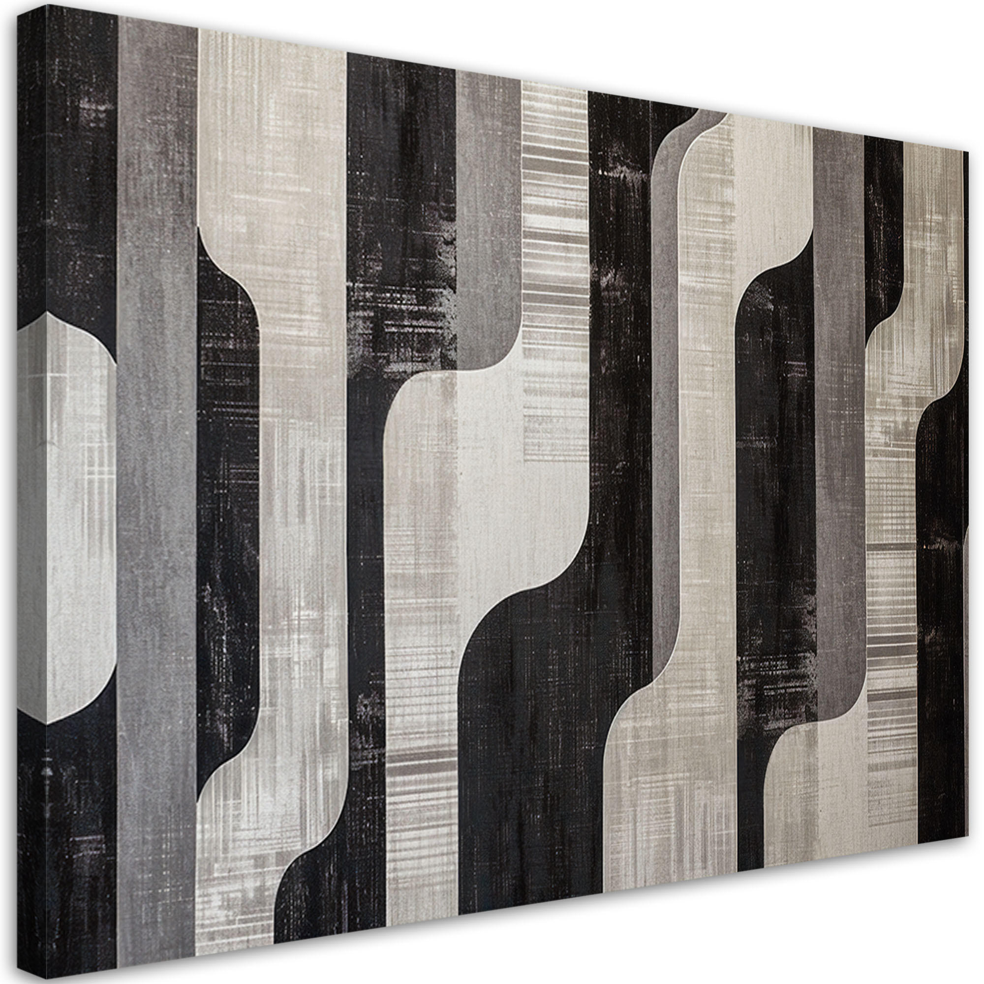 LEINWANDBILD Retro Grau Abstraktion 100x70cm - Grau, Textil (100/70cm) - Feeby