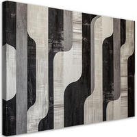 LEINWANDBILD Retro Grau Abstraktion 100x70cm - Grau, Textil (100/70cm) - Feeby