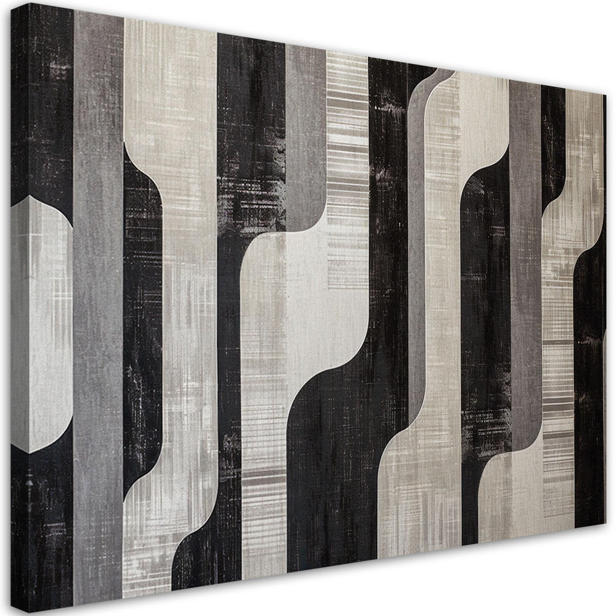 LEINWANDBILD Retro Grau Abstraktion 100x70cm - Grau, Textil (100/70cm) - Feeby