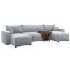 WOHNLANDSCHAFT Pianoni Hellgrau Cordbezug - Hellgrau/Schwarz, Kunststoff/Textil (312/83/140cm) - Selsey