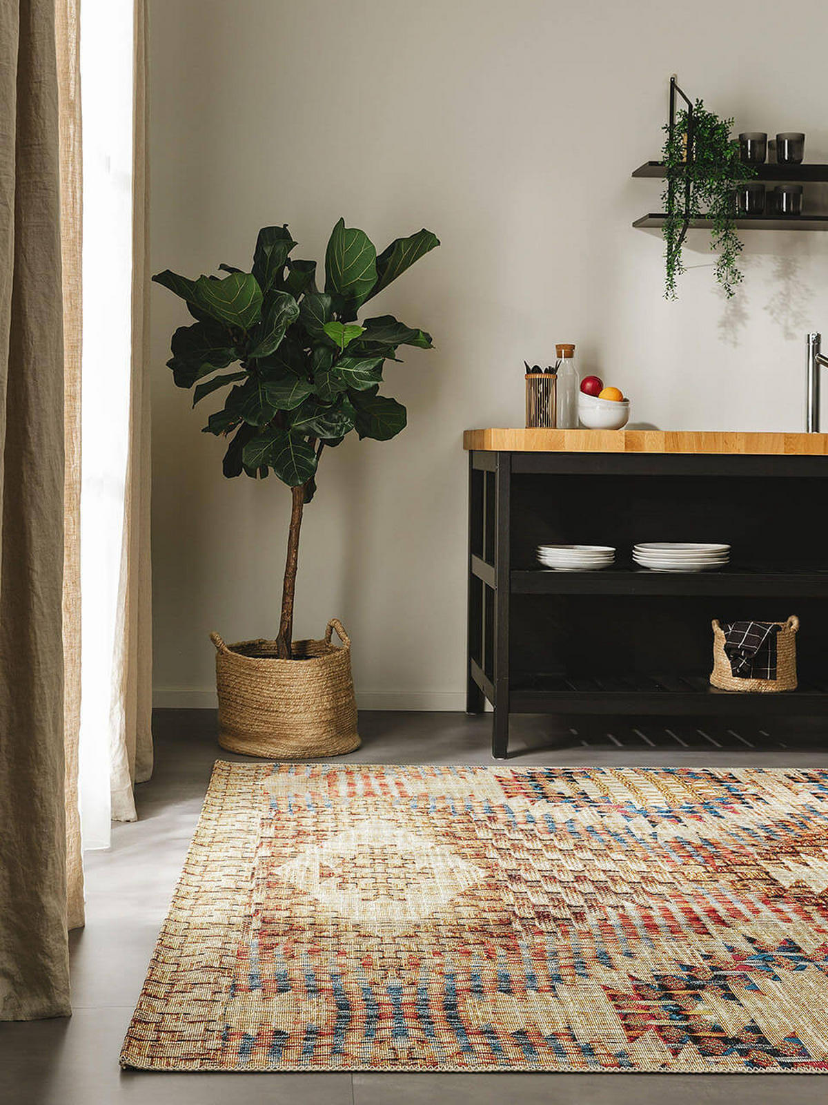 TEPPICH In- & Outdoor-Teppich Kenya Bunt - Multicolor, Kunststoff/Textil (160/1cm) - KUNSTLOFT