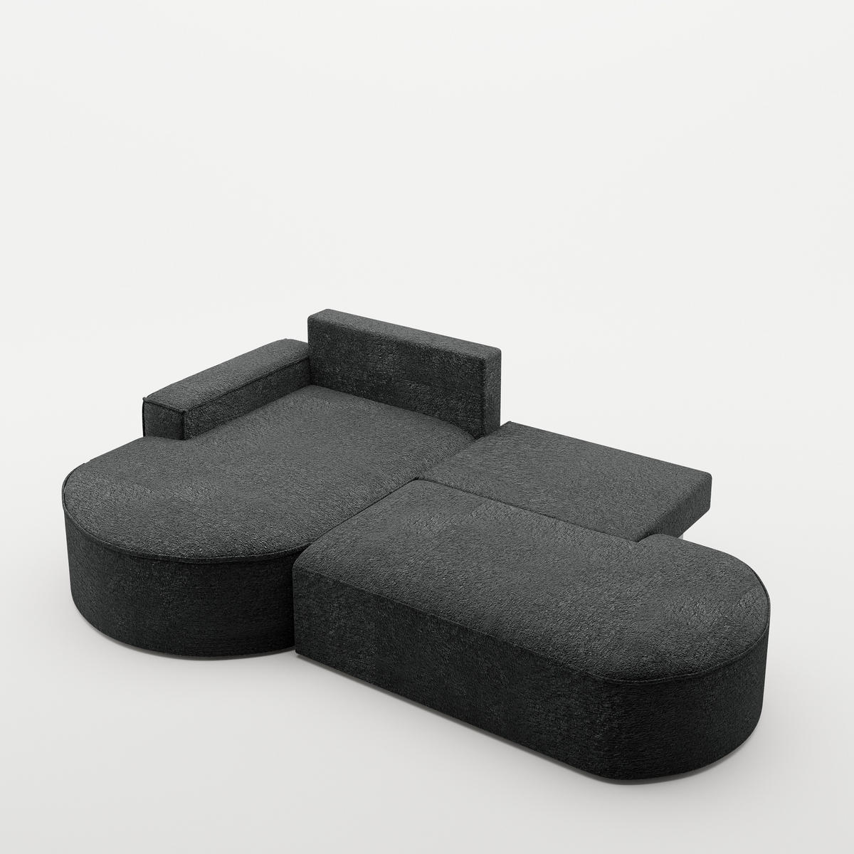 ECKSOFA Modena Pro - Komfort Und Stil stoff Arena Graphit Links - Graphitfarben, Holz (278/179cm) - Kaiser Möbel