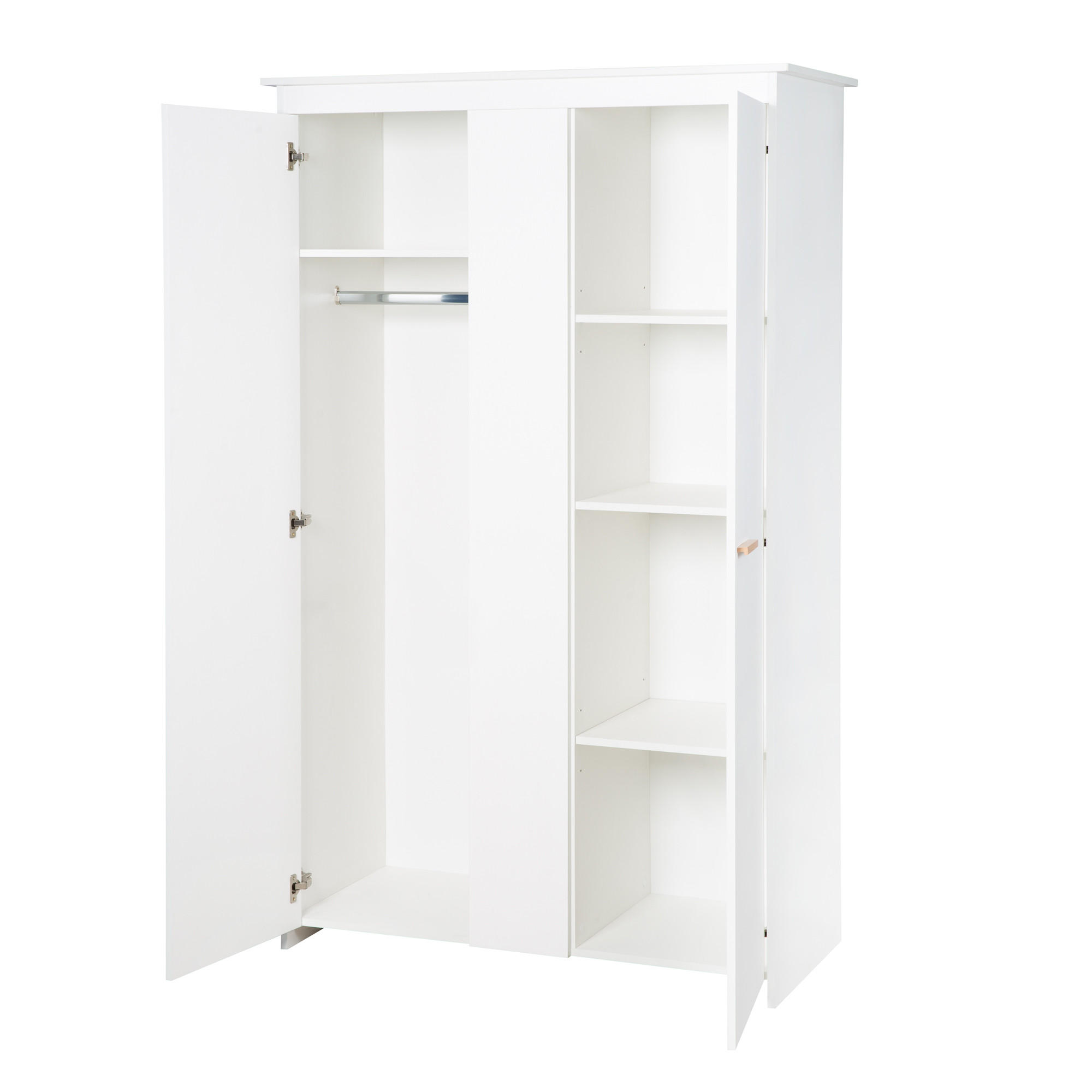 KLEIDERSCHRANK Anton - Weiß, Holz/Holzwerkstoff (119/190/52cm) - Roba