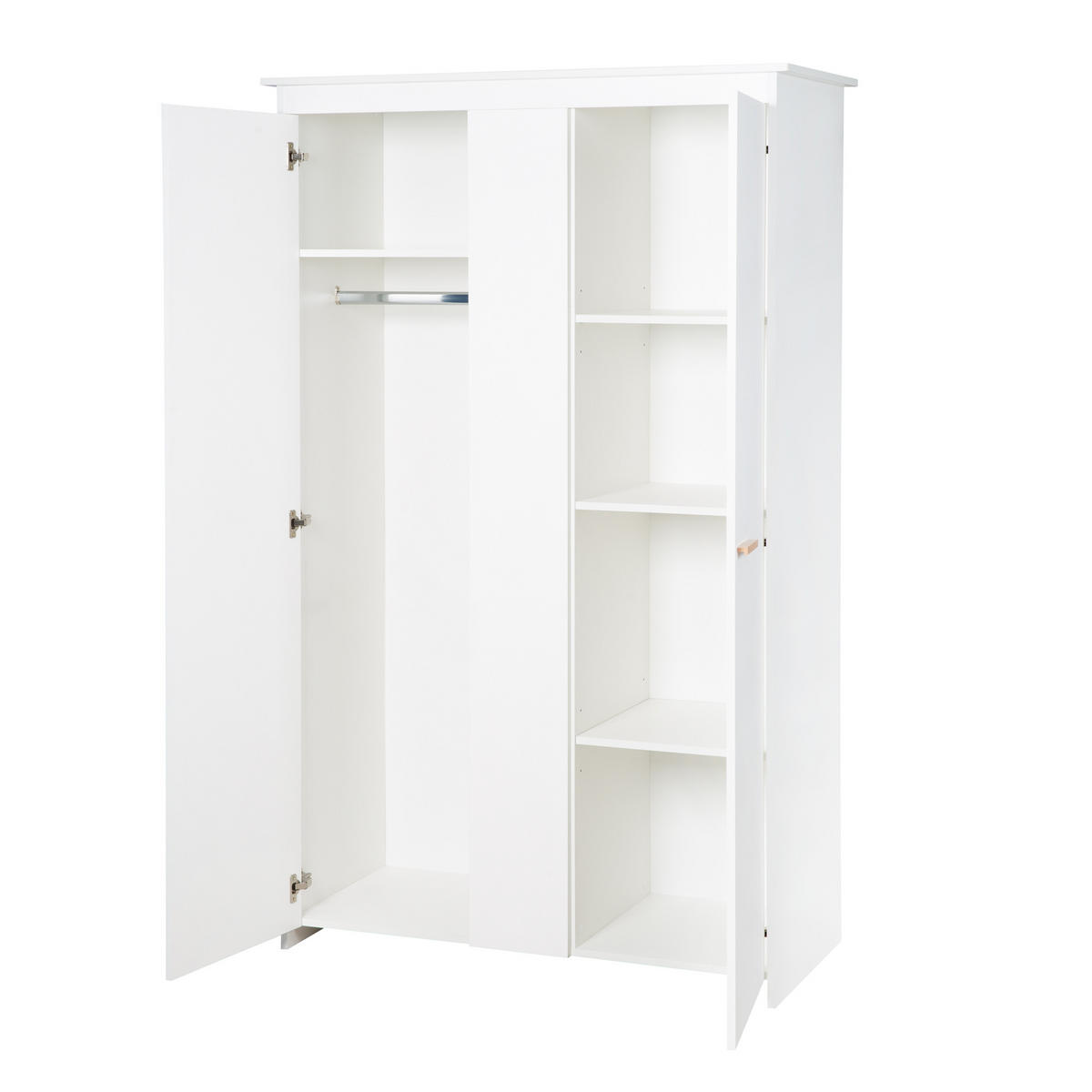 KLEIDERSCHRANK Anton - Weiß, Holz/Holzwerkstoff (119/190/52cm) - Roba
