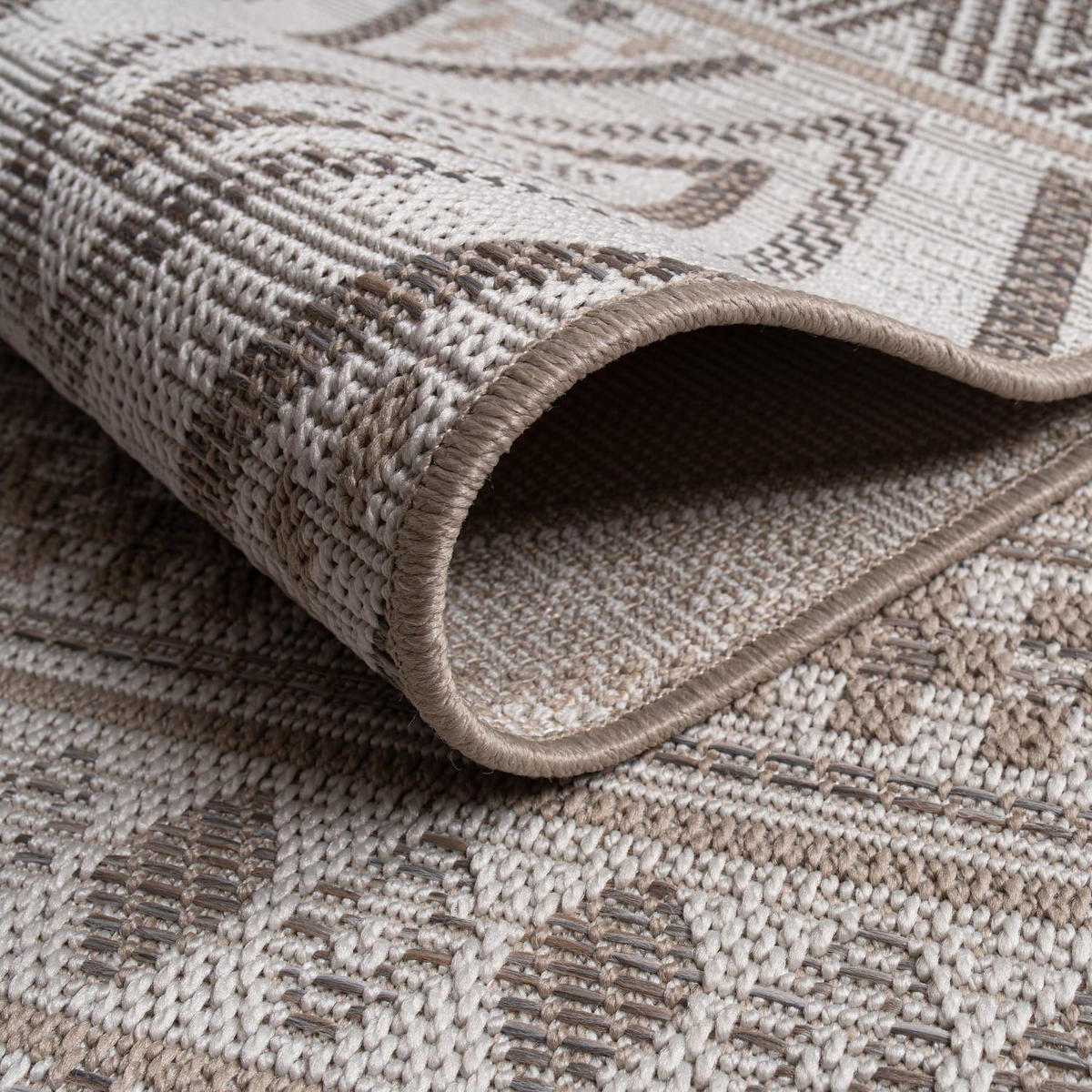 TEPPICH Kurzflor Rauten Wohnzimmer schmutzabweisend Beige Rechteckig 133x190 - Beige, Textil (190/133cm) - KADIMA DESIGN