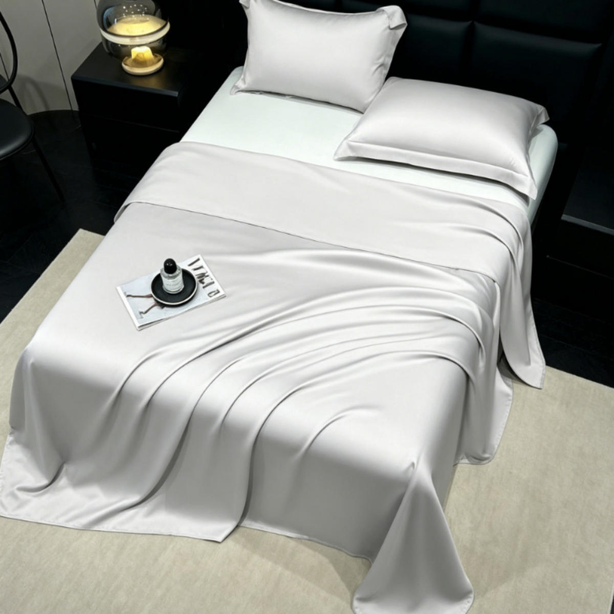 BETTWÄSCHE,SILBER, Eisseidenstoff, 230 x 120 cm - Grau, Textil (120/230cm) - Authentics