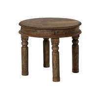 COUCHTISCH Sheesham rund Ø 60 cm grau geölt LEEDS #05 - Grau, Holzwerkstoff (60/60/46cm) - Massivmoebel24