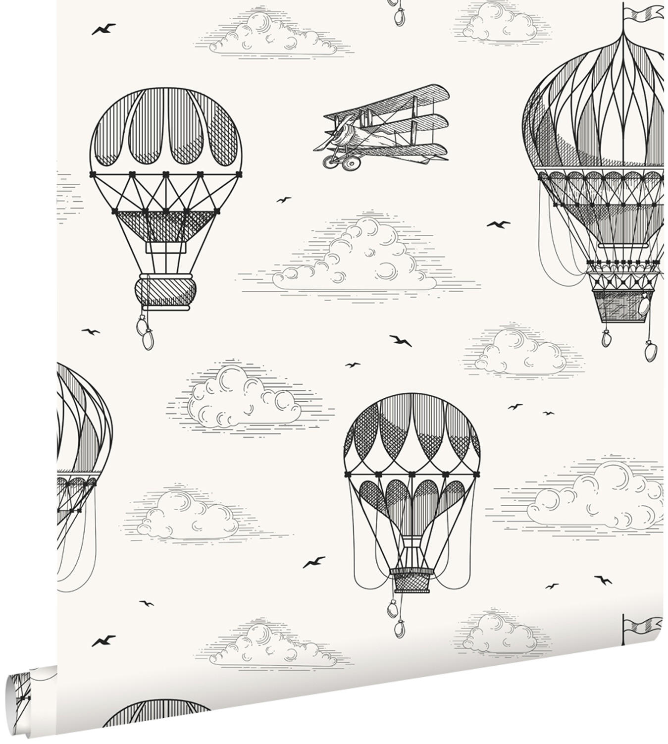 TAPETE Luftballons 50 x 900 cm - Weiß, Papier (50/0.1cm) - ESTAhome