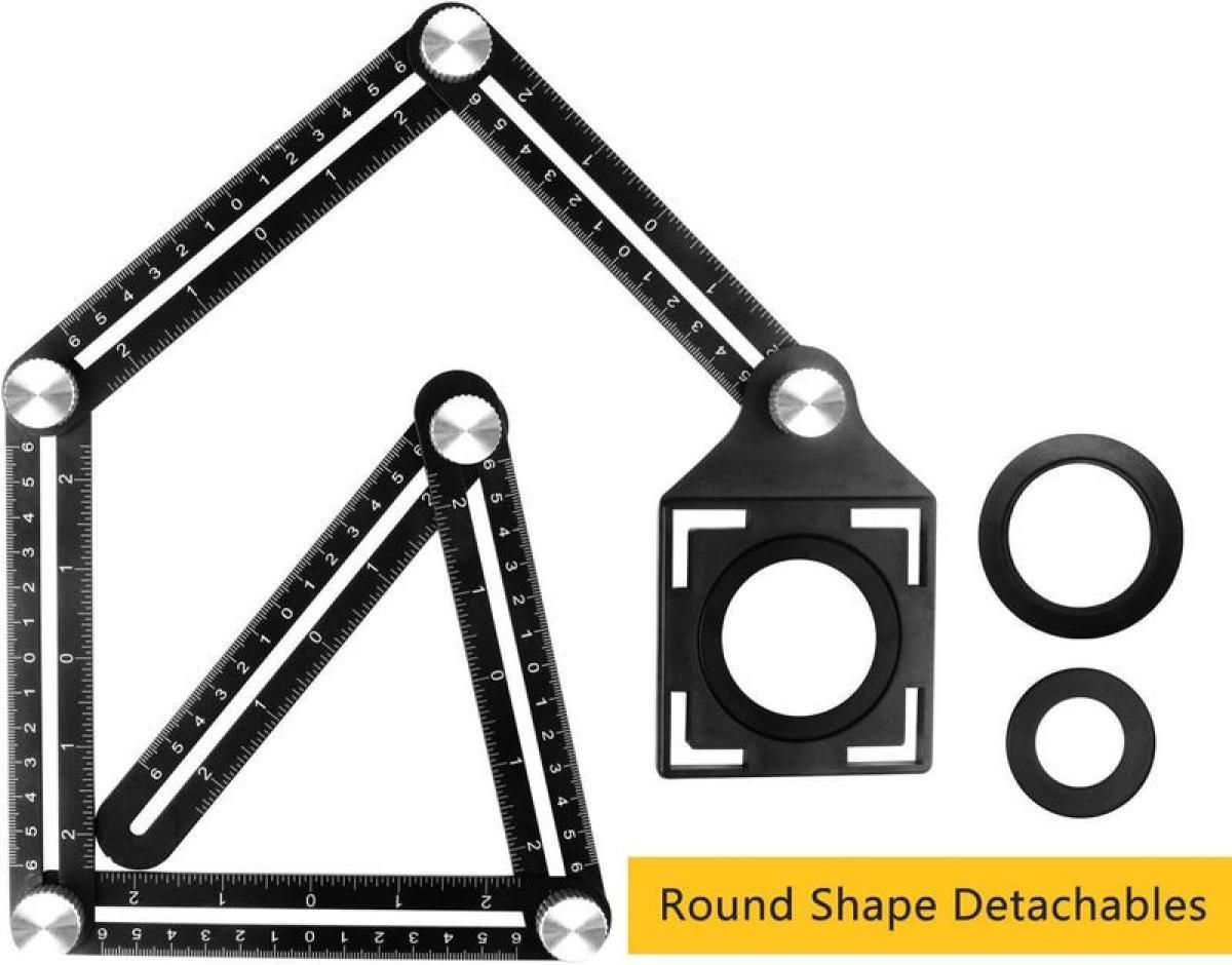 MESSLINEAL – mit Positionierungslöchern, Aluminiumlegierung, schwarz - Schwarz, Metall (9.3/10/1.5cm) - DCA