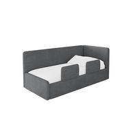EINZELLBETT Jugendbett mit Bettkasten, Links - NORY 80x200 Dunkelgrau - Graphitfarben, Holzwerkstoff/Textil (80/200cm) - ALTDECOR