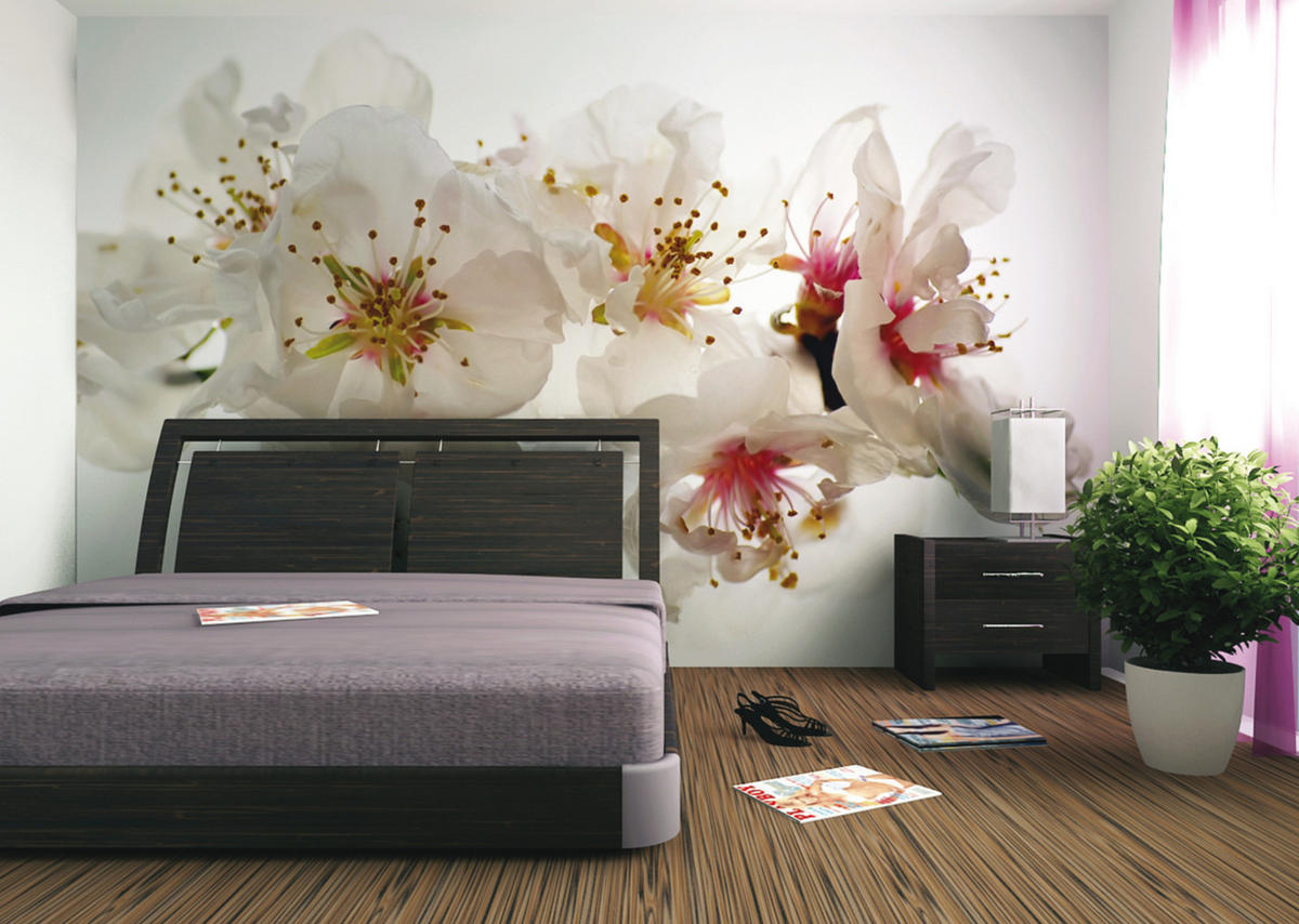 FOTOTAPETE Blumen 375 x 270 cm - Weiß, Papier (375/270cm) - Sanders & Sanders