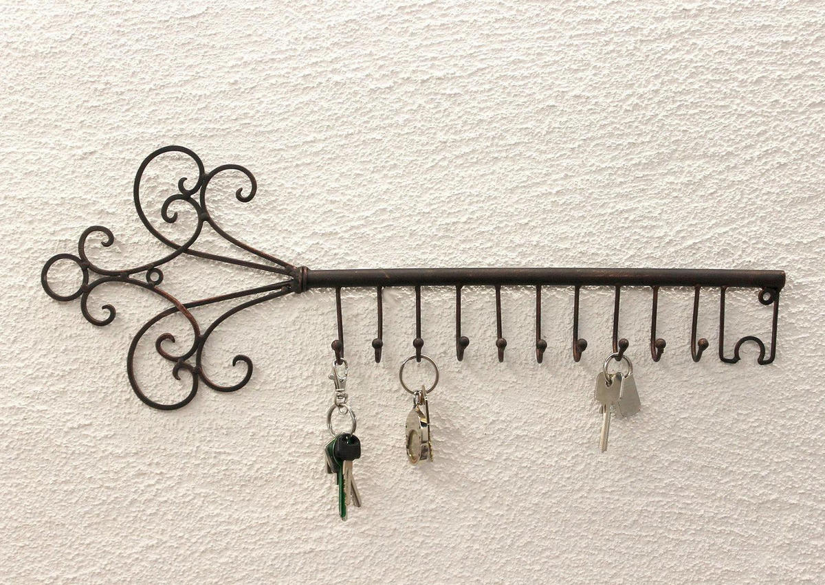 SCHLÜSSELHÄNGER Hakenleiste 56cm - Braun, Metall (56/20/3cm) - DanDiBo