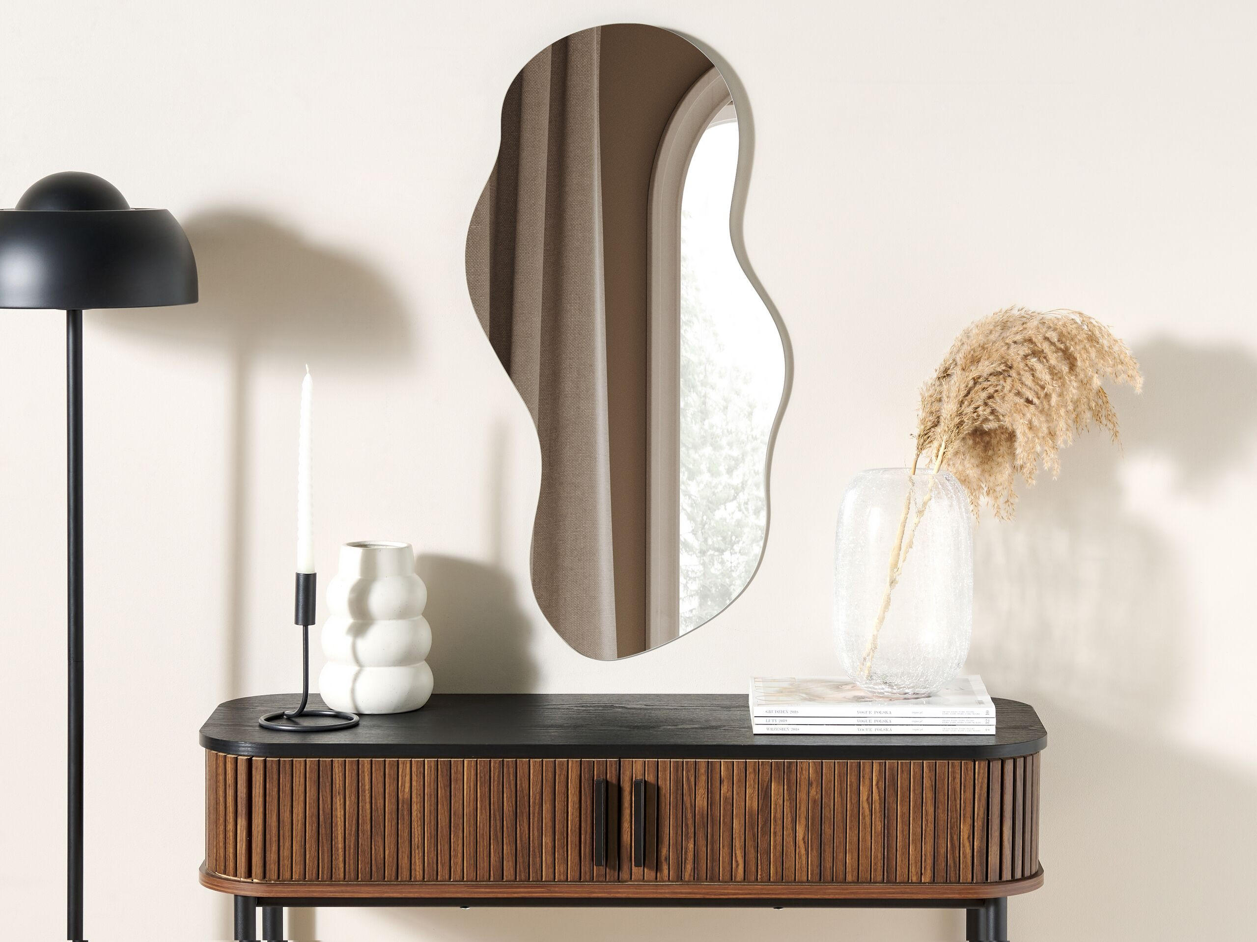 WANDSPIEGEL Silber 33/80 cm Auxerre - Silberfarben, Glas (33/80/33cm) - Beliani