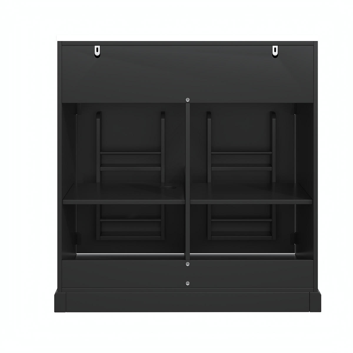 WASCHBECKENUNTERSCHRANK Keramikbecken Schwarz Gold - Schwarz, Holzwerkstoff (91.5/86.5/47cm) - FLIEKS