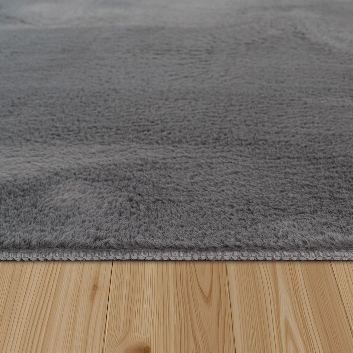 HOCHFLORTEPPICH 160/160 cm Soft 380 - Anthrazit, Kunststoff (160/160cm) - Paco Home