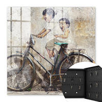 SCHLÜSSELBOX Schwarz 30x30 cm- Türöffnung nach rechts - Kinder und Fahrrad - Beige, Metall (30/30/5cm) - TULUP