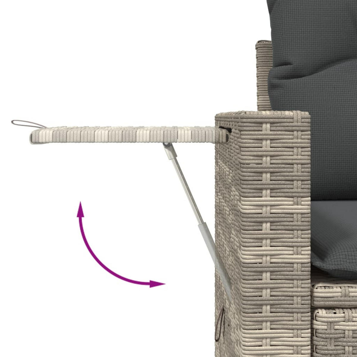 GARTENSOFA Mit Kissen 2-Sitzer Hellgrau Poly Rattan - Hellgrau, Kunststoff (124/69/62cm) - vidaXL