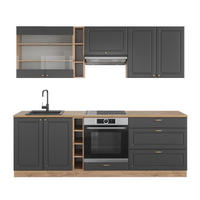 KUHINJA Fame-Line Antracit Country House/zlati Kraft Oak 235 cm brez delovne plošče - medeni hrast/antracit, leseni material (235/206.8/46cm) - Vicco