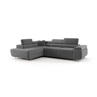 ECKSOFA EMILY mit Schlaffunktion Poso 60 Links - Grau, Textil (275/200cm) - Bedante