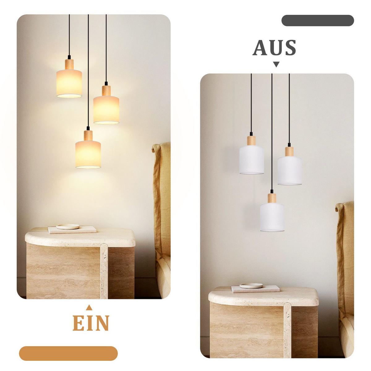 HÄNGELEUCHTE Zukunft 20/20/173 cm - Weiß, Holzwerkstoff (20/20/173cm) - Nettlife