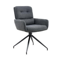 ESSTISCH-SET rund 85 cm mit 4 Stühlen Schwarz/Dunkelgrau - Multicolor, Metall (85/76/85cm) - Meubliv
