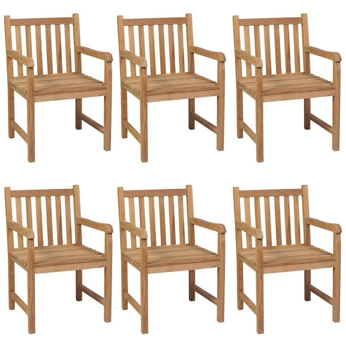 GARTEN-ESS-SET 7-teilig 140/80 Cm Massivholz Teak - Braun, Holz - vidaXL