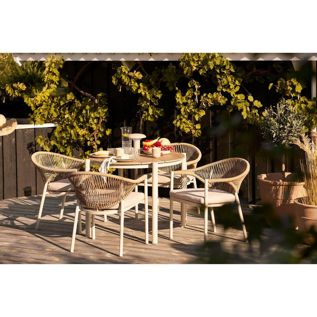 GARTENTISCH, Bella, Sandfarben, Metall, 90 x 90 x 74 cm - Sandfarben, Metall (90/90/74cm) - ebuy24