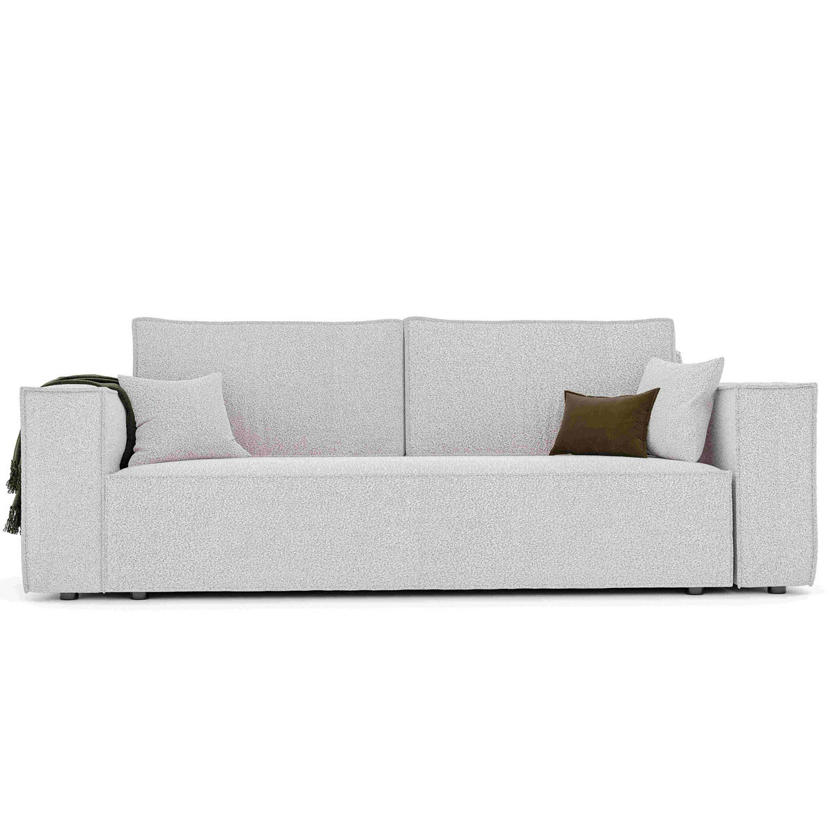 SOFA 3-Sitzer mit Schlaffunktion und Bettkasten, Creme - Beige/Creme, Holzwerkstoff/Textil (240/84/105cm) - Idohome
