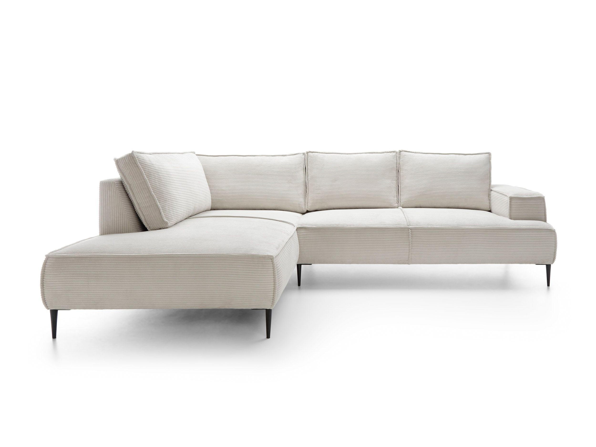 ECKSOFA DUNA Beige Kordstoff - Beige, Holz (275/195cm) - MASSENO