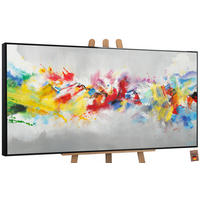 GEMÄLDE Buntes Leben Schattenfugenrahmen Schwarz 100x50 cm - Schwarz, Holz (100/50cm) - YS-art gallery
