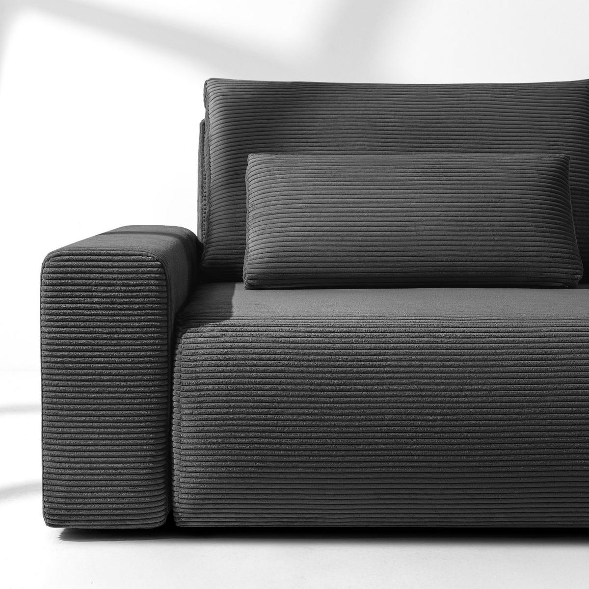 3-SITZER SCHLAFSOFA MOLLIS, Corduroy, Grau - Grau, Holz/Holzwerkstoff (250/93/108cm) - KONSIMO®