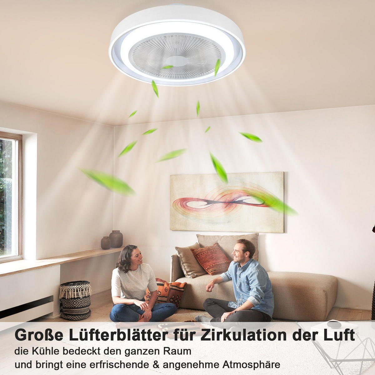 LED-DECKENLEUCHTE Avalis 50/50/20.5 cm - Weiß, Metall (50/50/20.5cm) - ZMH