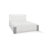 DOPPELBETT HEAVEN 160/200 in Weiß/Kathult/Grau mit LED-Beleuchtung - Eichefarben/Weiß, Holzwerkstoff (160/200cm) - Deine Möbel 24