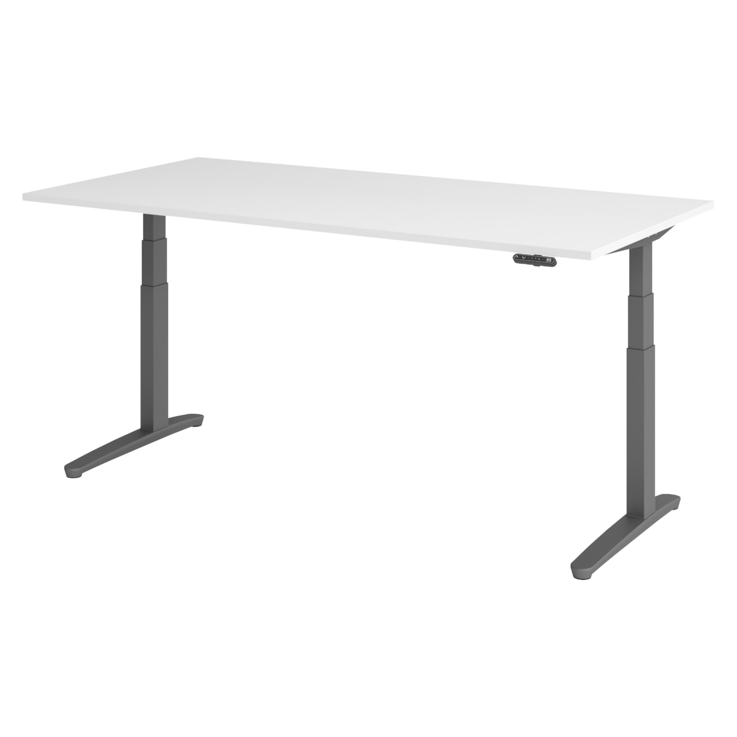 bümö Schreibtisch Weiß, Graphit 200x74x100 cm