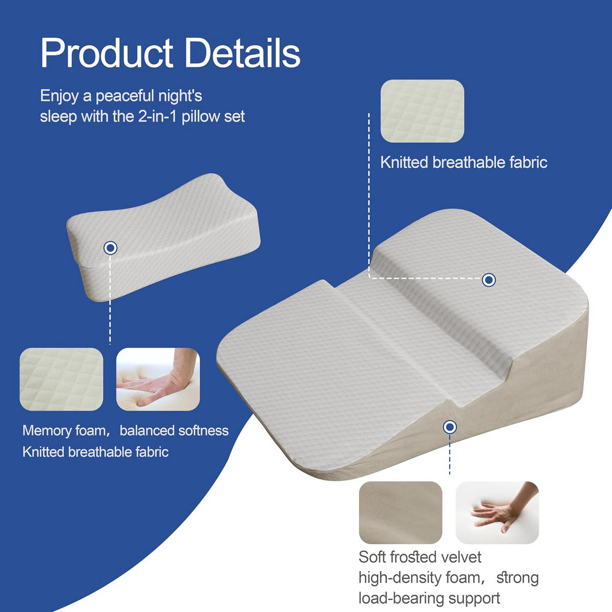 SEITENSCHLÄFERKISSEN Weiß - Weiß, Textil (55/60cm) - Vercart