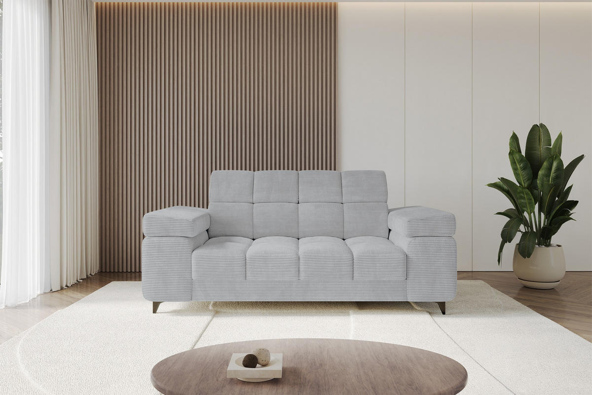 SOFA 2-Sitzer LORD-S1 194x97x90 cm Grau Cord - Grau, Holzwerkstoff/Textil (194/90/97cm) - ALTDECOR